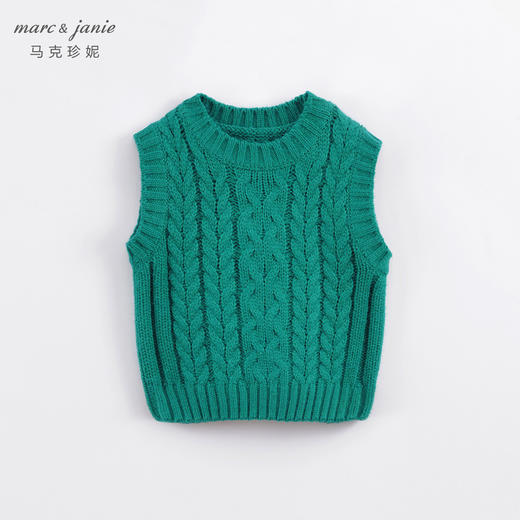 马克珍妮秋装新款 男童莫兰迪纯色针织马甲 儿童背心221512 商品图1