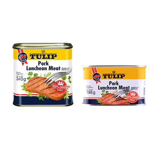 丹麦郁金香经典午餐肉198g/340g 密封包装锁住新鲜口味清淡健康美味 033337/033332 商品图0