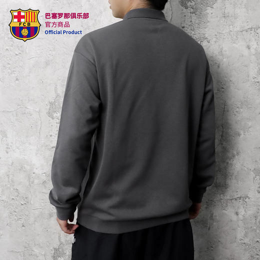 巴塞罗那俱乐部官方商品丨深灰减龄运动长袖POLO卫衣衬衣舒适百搭 商品图1