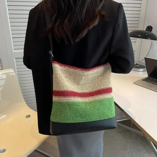 DTXB-ZF837新款潮流时尚简约气质百搭撞色单肩斜跨编织包 商品图0