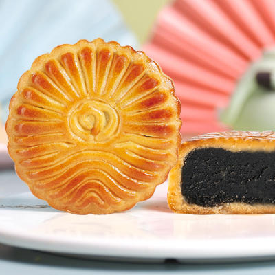 【天中好月饼】价值8元无蔗糖黑芝麻/玫瑰豆沙月饼 商品图0