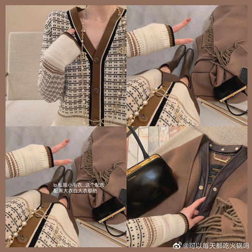 金蘑菇菇【左岸咖啡店】澳白 围巾/宽松休闲毛呢外套 商品图2