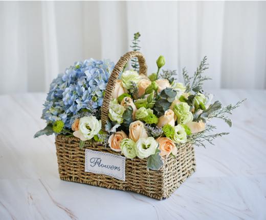 LUCKY----绣球玫瑰手提花篮六选一 商品图7