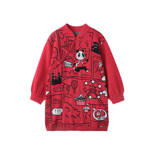 英氏儿童连衣裙春秋舒适长袖女童裙子春秋季款 商品图3