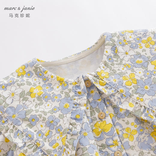 马克珍妮秋装新款 女童大翻领满底印花衬衫 儿童上衣221561 商品图3