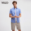MD名盾DP免烫条纹纯棉尖领正装百搭衬衫职业商务男士短袖衬衣 商品缩略图1