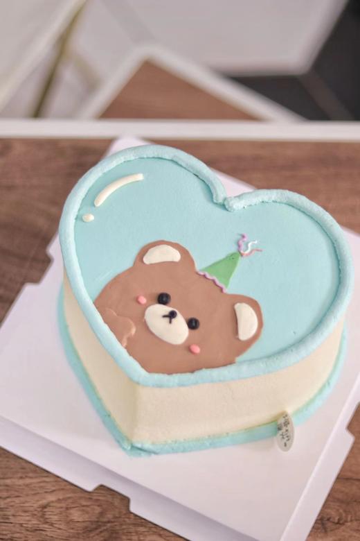 【生日蛋糕】爱心造型手绘小熊款 商品图0