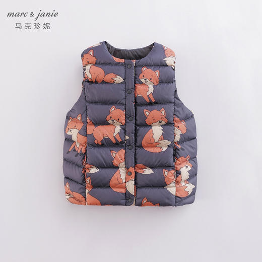 马克珍妮男女童印花超轻保暖羽绒马甲221716 商品图3
