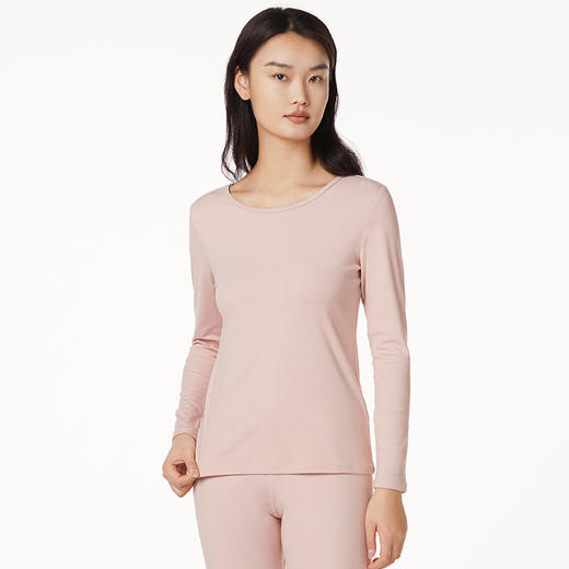 都市丽人轻暖保暖衣女5至15度适穿阳离子罗纹绒保暖衣新年本命年红品LW21A6 商品图0