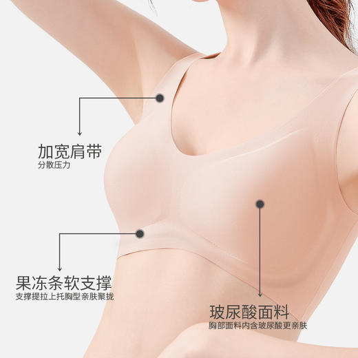 【裸感无缝无痕不易卷边】0感舒适无尺码标准版固定胸垫文胸 商品图1