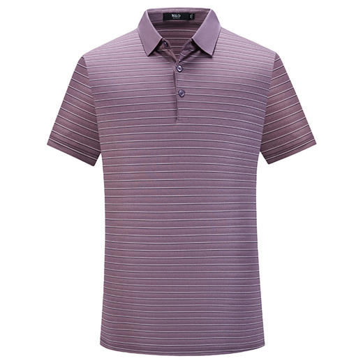 MD名盾条纹Polo衫夏季三醋酸翻领商务丝质百搭休闲T恤 商品图4