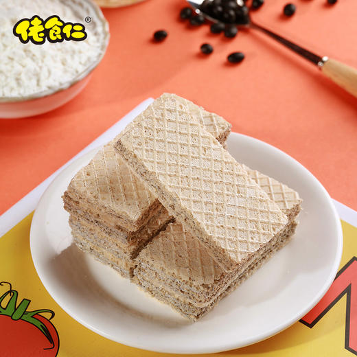 佬食仁黑粗粮威化饼200g约30包 商品图4