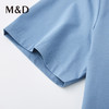 MD名盾圆领蓝色短袖夏季桑蚕丝T恤夏季新款男士休闲百搭上衣 商品缩略图2