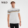 【商场同款】MD名盾撞色条纹男士短袖Polo衫纯棉白色休闲T恤22454 商品缩略图0