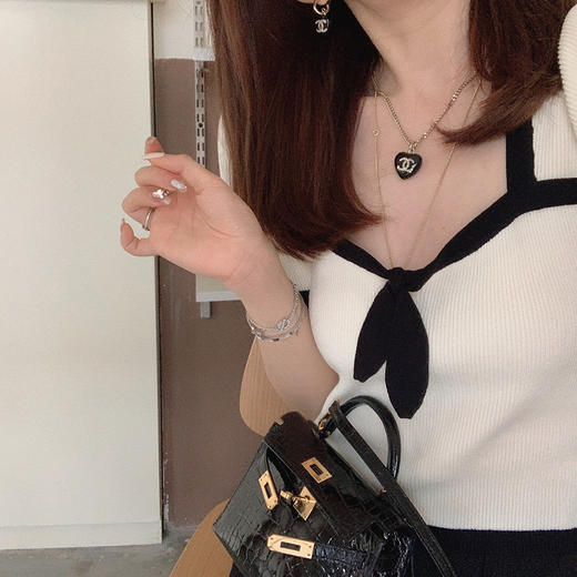 金蘑菇菇【la seine杜卡斯女孩】黑白少女气质炸街甜美风两件套 商品图3