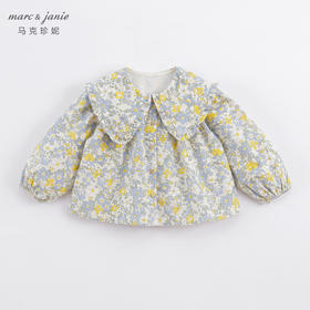 马克珍妮秋装新款 女童大翻领满底印花衬衫 儿童上衣221561
