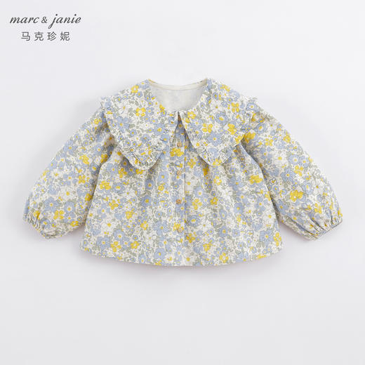 马克珍妮秋装新款 女童大翻领满底印花衬衫 儿童上衣221561 商品图0