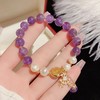 QH-M01-311新款时尚复古紫水晶珍珠花朵串珠手链女个性百搭可调节手饰女 商品缩略图0