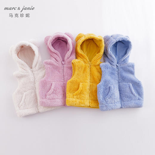 马克珍妮秋装新款 男女童双面舒棉绒连帽马甲221208 商品图0