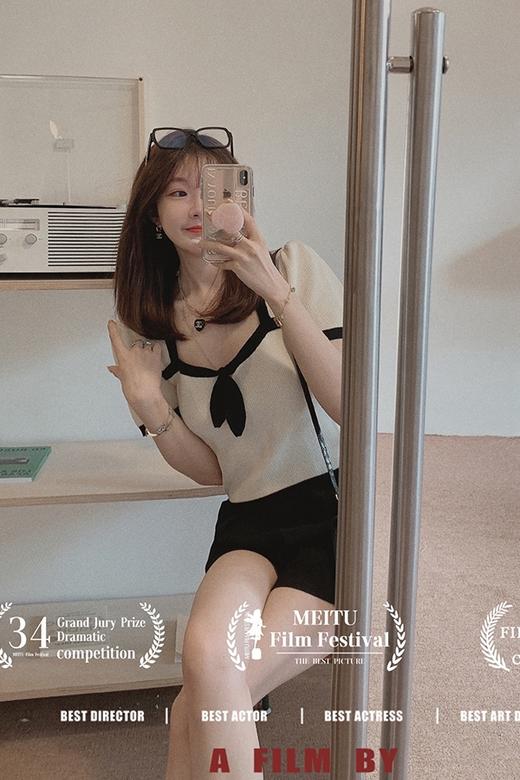 金蘑菇菇【la seine杜卡斯女孩】黑白少女气质炸街甜美风两件套 商品图5