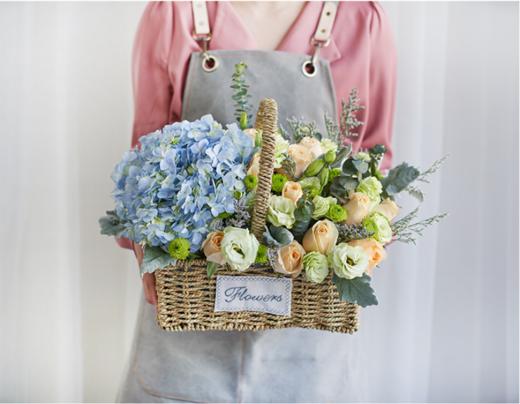 LUCKY----绣球玫瑰手提花篮六选一 商品图2