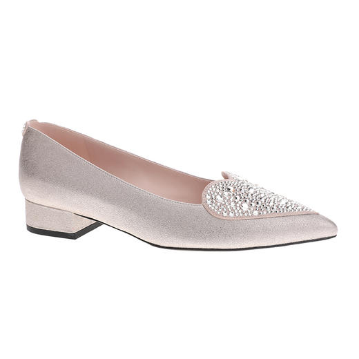 sheme真皮女鞋尖头平底单鞋优雅时尚水晶烫钻可定制 商品图6