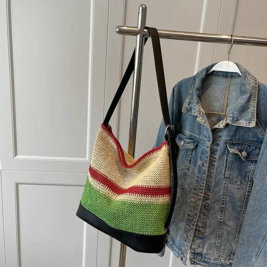 DTXB-ZF837新款潮流时尚简约气质百搭撞色单肩斜跨编织包 商品图1