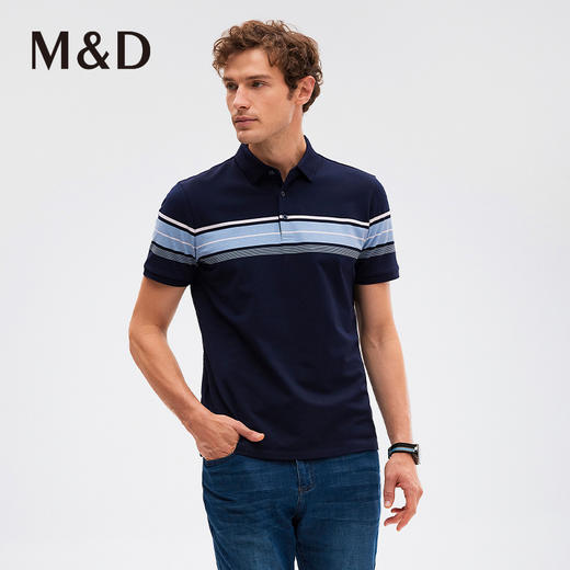 MD名盾黑科技吸湿速干降温Polo衫夏短袖男士商务桑蚕丝翻领T恤 商品图1