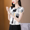 KQL765G757  2022夏装薄款高弹上装中老年女短袖圆领时尚上衣中年妈妈T桖 商品缩略图3