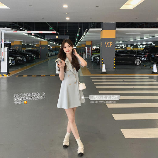 金蘑菇菇【Jean Georges醋酸西装组】时髦chic西装裙收腰连衣裙 商品图2