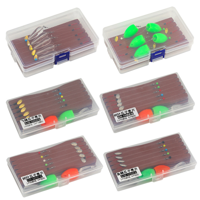瓜子亮片套装飞蝇钩成品线组红袖钩浮水沉水飞钓盒装饵批发