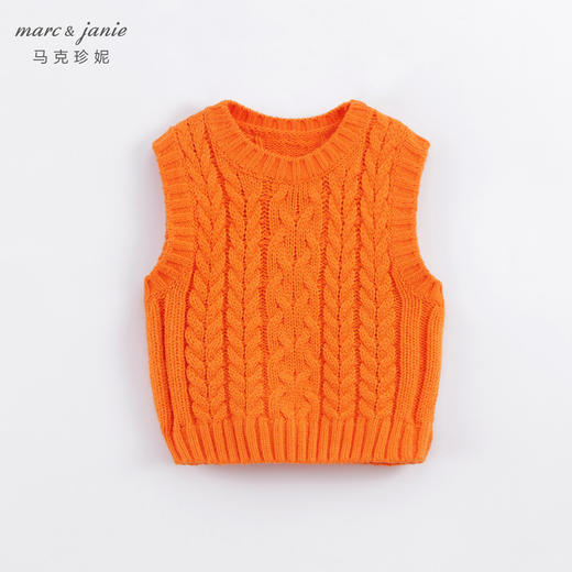 马克珍妮秋装新款 男童莫兰迪纯色针织马甲 儿童背心221512 商品图2