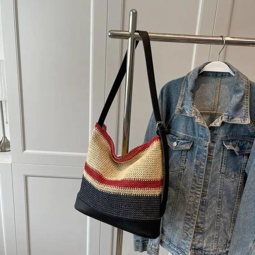 DTXB-ZF837新款潮流时尚简约气质百搭撞色单肩斜跨编织包 商品图5