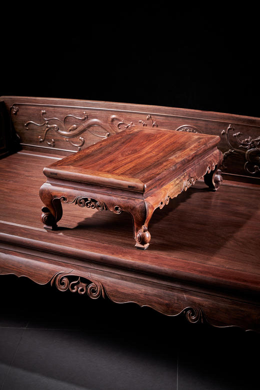 红桥红  家具严选  大红酸枝（交趾黄檀）【双龙捧寿 卷珠腿罗汉床两件套】 商品图1