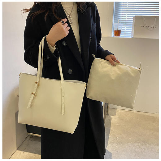 【网红爆款❗️洋气显气质托特包】软皮质感大容量手提包，时尚百搭子母单肩包，新潮高颜值斜挎包包女化妆包，520七夕情人节圣诞节礼物新年礼盒年货礼盒 商品图5