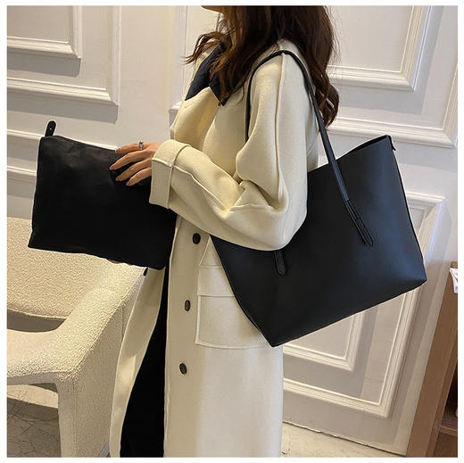 【网红爆款❗️洋气显气质托特包】软皮质感大容量手提包，时尚百搭子母单肩包，新潮高颜值斜挎包包女化妆包，520七夕情人节圣诞节礼物新年礼盒年货礼盒 商品图6