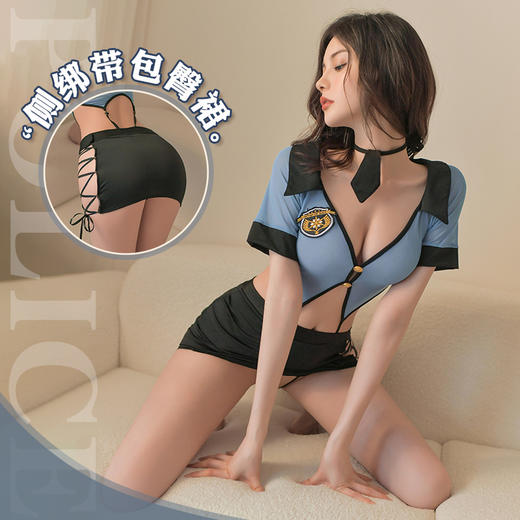 霏慕 火辣警花开裆连体衣套装6814 情趣内衣性感制服诱惑 商品图0