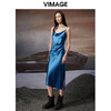 VIMAGE/纬漫纪秋季新款简约大方吊带纯色连衣裙V1877404 商品缩略图1