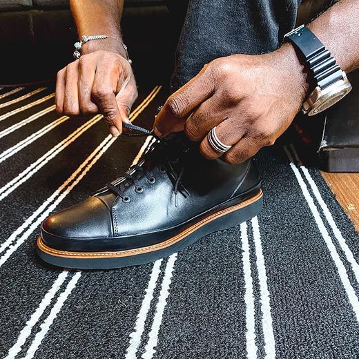 断码特价40.5码——葡萄牙原产手工制作高品质超舒适男士商务休闲皮鞋黑色M1310（超轻款） 商品图12