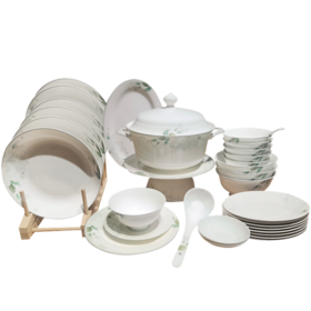 凡瑞斯骨瓷又绿江南10人用50头中餐具