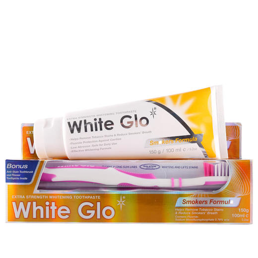 澳洲原装进口WhiteGlo惠宝去烟渍烟味牙膏套装专为吸烟人士设计 商品图6