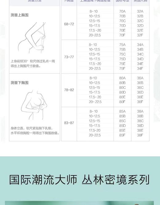 5F EmbryForm安莉芳 新款丛林秘境薄款单层围软钢圈文胸大胸显小内衣 商品图7