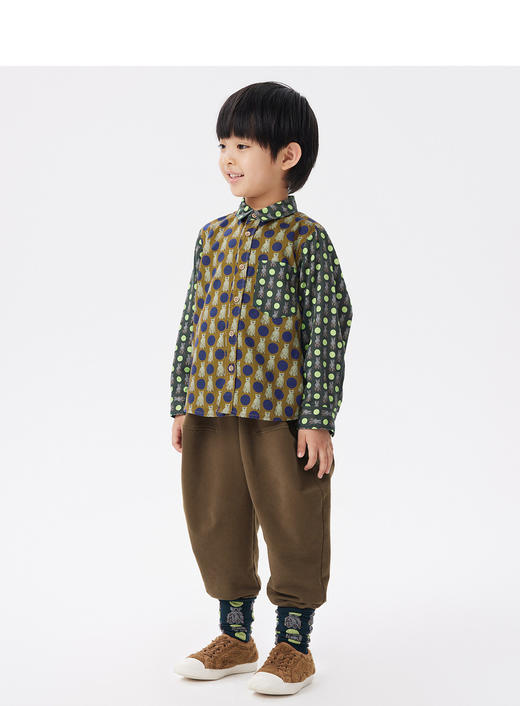 江南布衣童  22年秋款 全棉小熊主题印花衬衫 1M8210160 商品图9