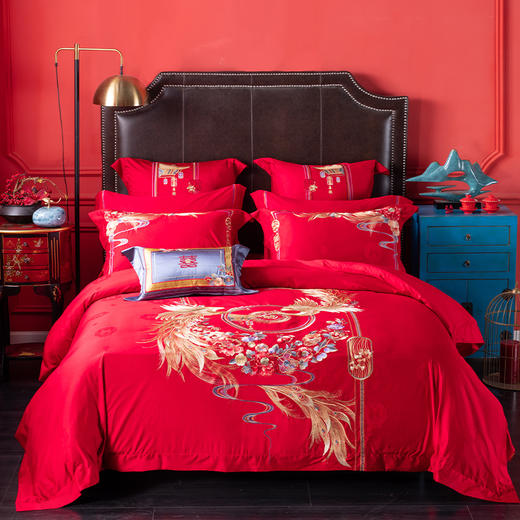 多喜爱 喜玫瑰婚庆新绒棉缎纹床上用品六件套 爱相随 cs 商品图0