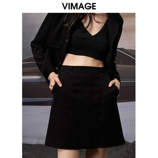 VIMAGE/纬漫纪秋季新款气质包臀显瘦时尚短裙V1806413 商品图2