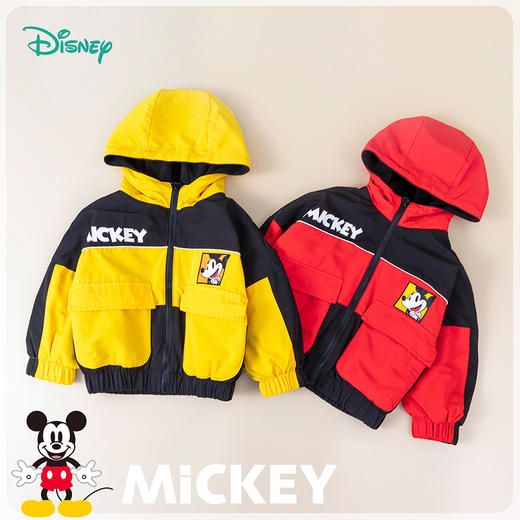 【商场同款】迪士尼童装 儿童春秋防风外套男童米奇摇粒绒加绒保暖外衣213DS0170 商品图6