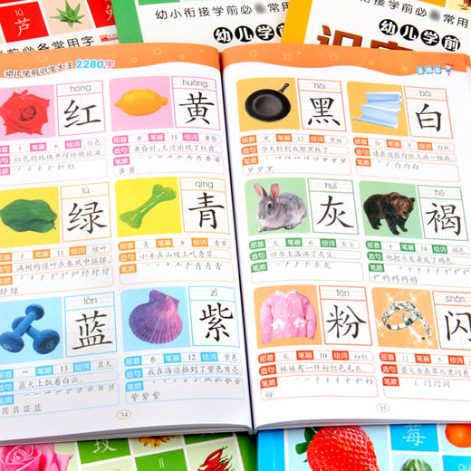全套6册 幼儿学前识字大王2280字2-3-6岁儿童全脑思维记忆力训练幼小衔接图书拼音入门教材亲子互动宝宝看图认字识字启蒙早教书籍 商品图4