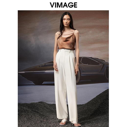 VIMAGE/纬漫纪秋季新款纯色百搭显瘦吊带小背心小上衣V1813422 商品图1