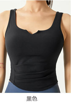 壁虎瑜伽【2208SY187】V领防震聚拢瑜伽背心（有胸垫）【5天发货】 商品图6