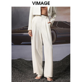 VIMAGE/纬漫纪秋季新款高腰宽松显瘦休闲裤V1805410